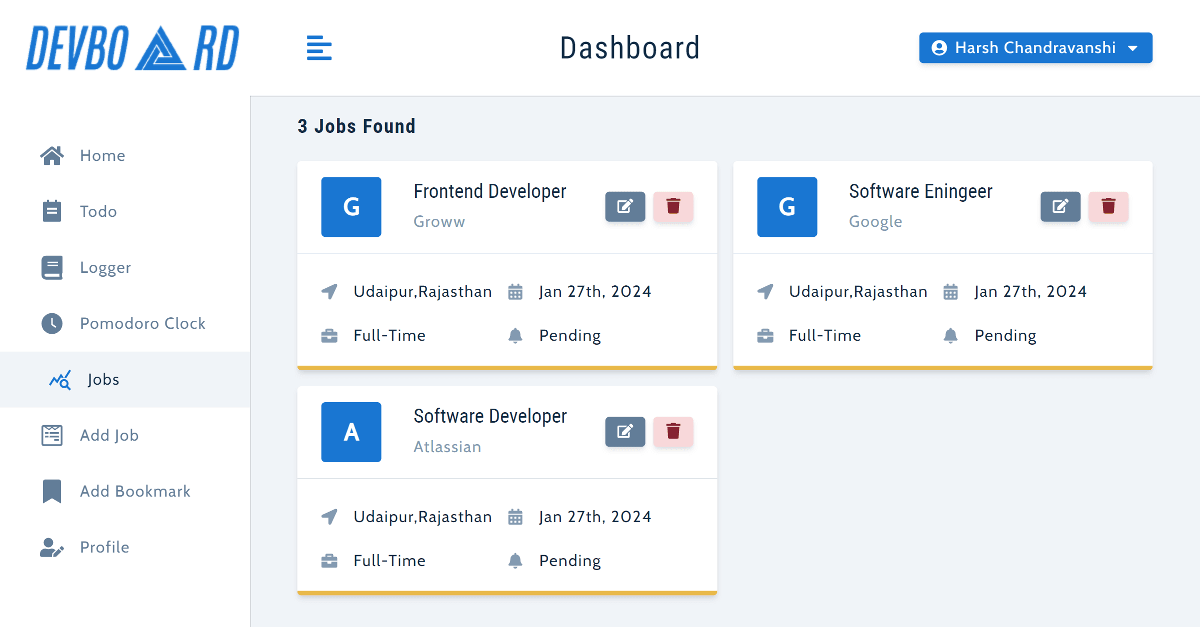 DevBoard screenshot 3